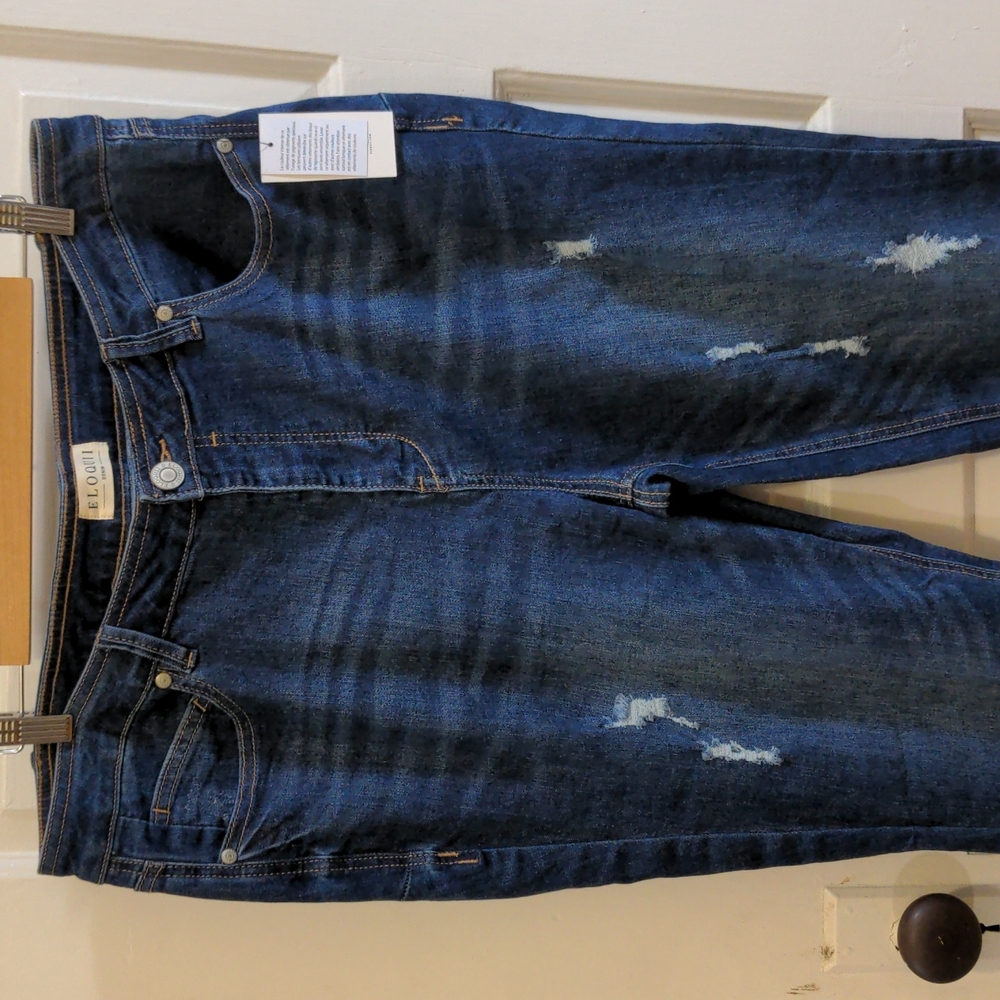 NWT Eloquii Classic Fit Peach Lift Distressed Skinny Jean Size 18 - Picture 4 of 6